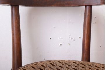 中古　秋田木工　ビンテージ　編座面の上質なチェア2脚セット