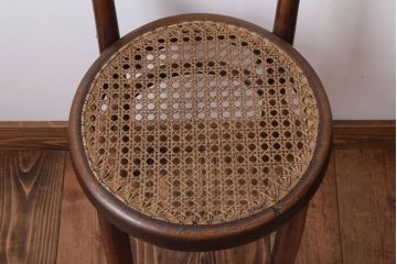 中古　秋田木工　ビンテージ　編座面の上質なチェア2脚セット