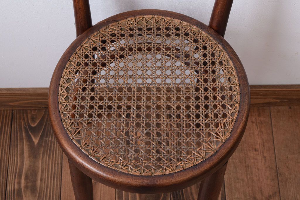 中古　秋田木工　ビンテージ　編座面の上質なチェア2脚セット