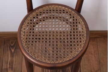 中古　秋田木工　ビンテージ　編座面の上質なチェア2脚セット