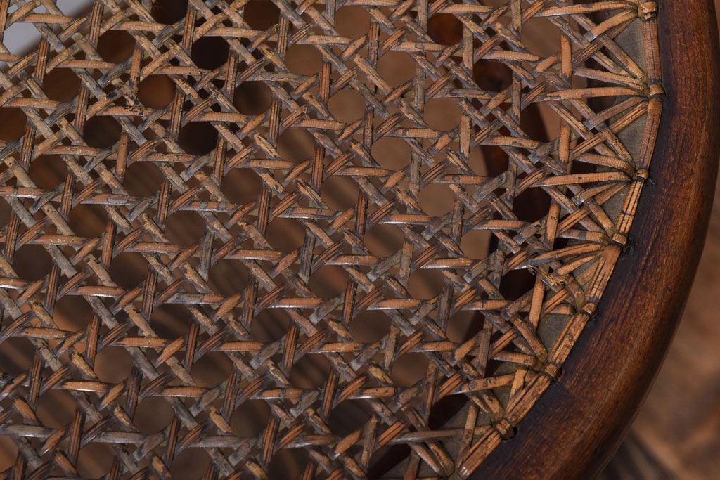 中古　秋田木工　ビンテージ　編座面の上質なチェア2脚セット