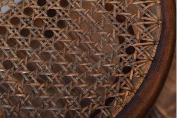 中古　秋田木工　ビンテージ　編座面の上質なチェア2脚セット