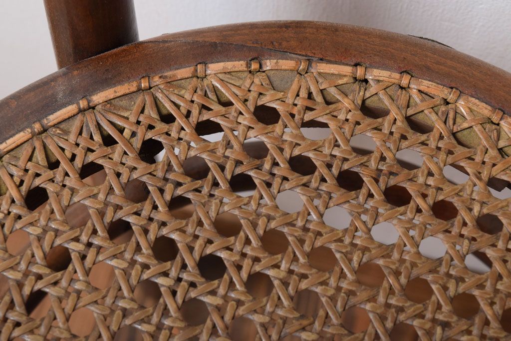 中古　秋田木工　ビンテージ　編座面の上質なチェア2脚セット