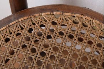 中古　秋田木工　ビンテージ　編座面の上質なチェア2脚セット