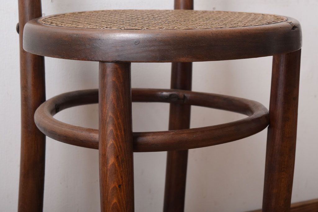 中古　秋田木工　ビンテージ　編座面の上質なチェア2脚セット