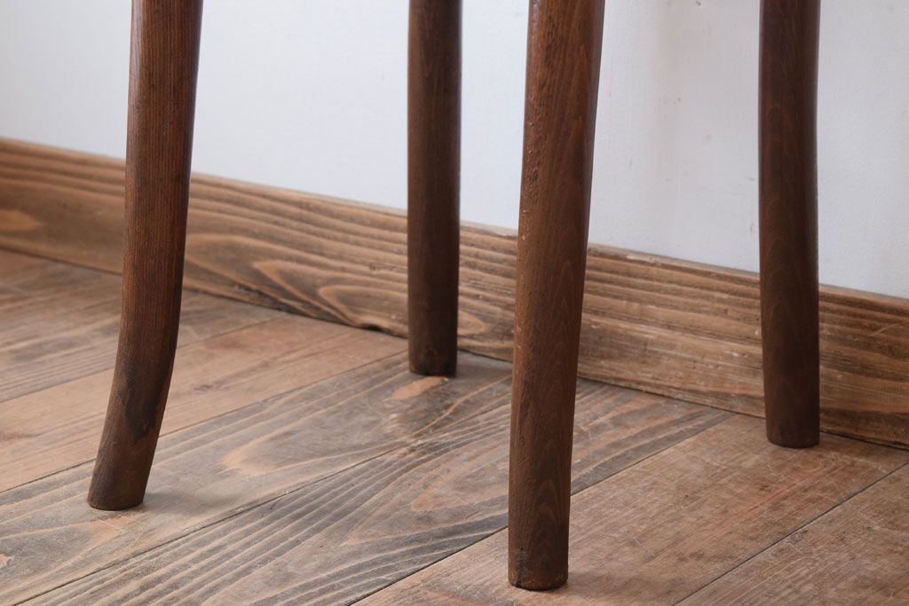 中古　秋田木工　ビンテージ　編座面の上質なチェア2脚セット