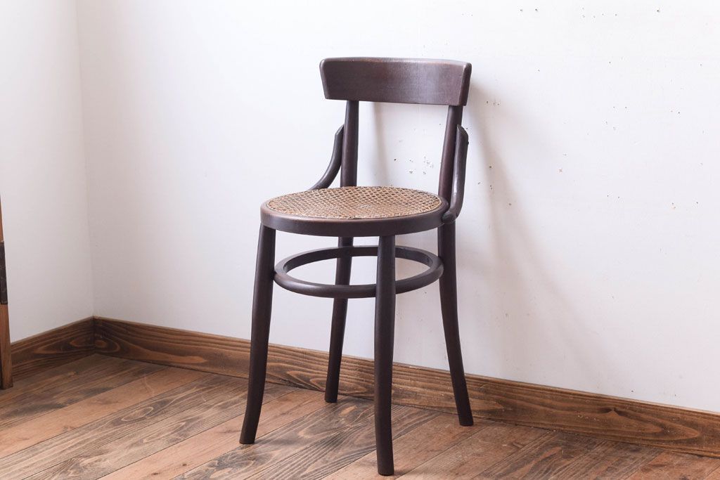 中古　秋田木工　ビンテージ　編座面の上質なチェア