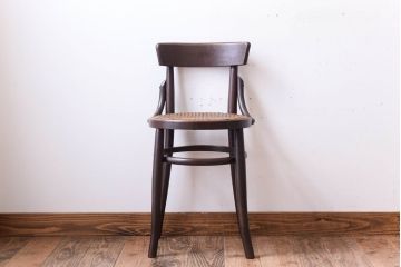 中古　秋田木工　ビンテージ　編座面の上質なチェア
