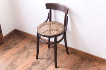 中古　秋田木工　ビンテージ　編座面の上質なチェア