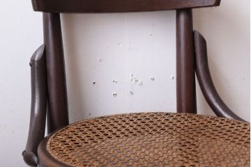 中古　秋田木工　ビンテージ　編座面の上質なチェア