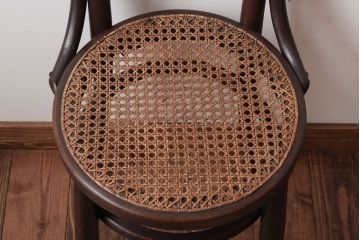 中古　秋田木工　ビンテージ　編座面の上質なチェア