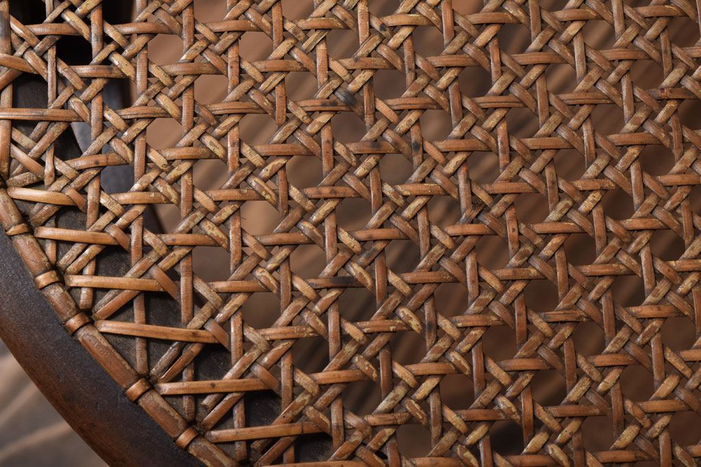 中古　秋田木工　ビンテージ　編座面の上質なチェア