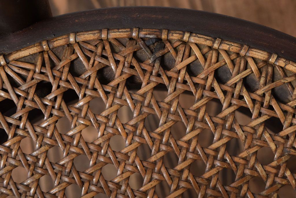 中古　秋田木工　ビンテージ　編座面の上質なチェア