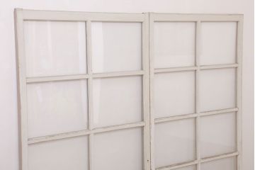 昭和レトロなアンティークガラス戸2枚セット(引き戸・窓)(1)
