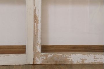 昭和レトロなアンティークガラス戸2枚セット(引き戸・窓)(1)