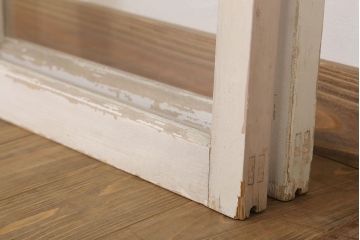 昭和レトロなアンティークガラス戸2枚セット(引き戸・窓)(1)