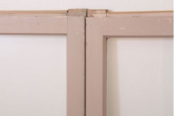 昭和レトロなアンティークガラス戸2枚セット(引き戸・窓)(1)