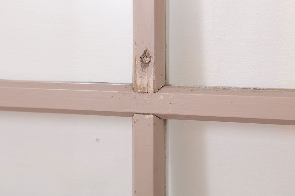 昭和レトロなアンティークガラス戸2枚セット(引き戸・窓)(1)