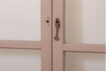 昭和レトロなアンティークガラス戸2枚セット(引き戸・窓)(1)