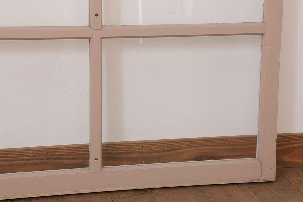 昭和レトロなアンティークガラス戸2枚セット(引き戸・窓)(1)