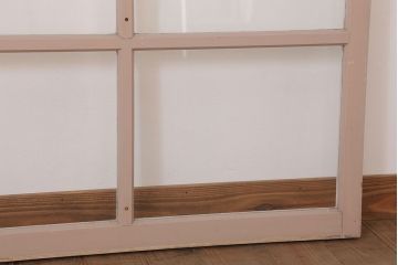 昭和レトロなアンティークガラス戸2枚セット(引き戸・窓)(1)