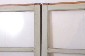昭和レトロなアンティークガラス戸2枚セット(引き戸・窓)(3)