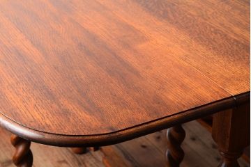 アンティーク家具　ツイストレッグバタフライテーブル(エクステンションテーブル)