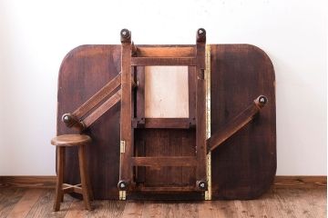 アンティーク家具　ツイストレッグバタフライテーブル(エクステンションテーブル)