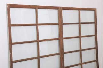 アンティークの昭和レトロなガラス戸2枚セット(引き戸・窓)(1)