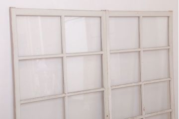 【A様ご成約分】アンティークの昭和レトロなガラス戸2枚セット(引き戸・窓)(2)