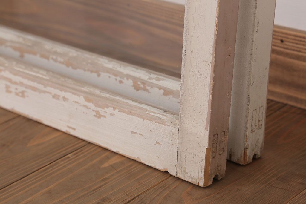 【A様ご成約分】アンティークの昭和レトロなガラス戸2枚セット(引き戸・窓)(2)