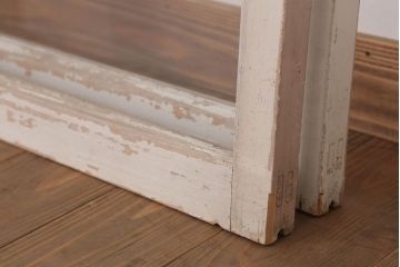 【A様ご成約分】アンティークの昭和レトロなガラス戸2枚セット(引き戸・窓)(2)