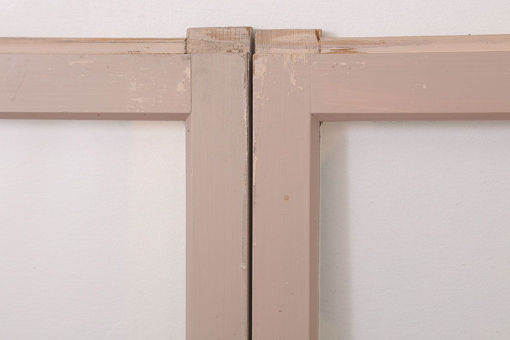 【A様ご成約分】アンティークの昭和レトロなガラス戸2枚セット(引き戸・窓)(2)