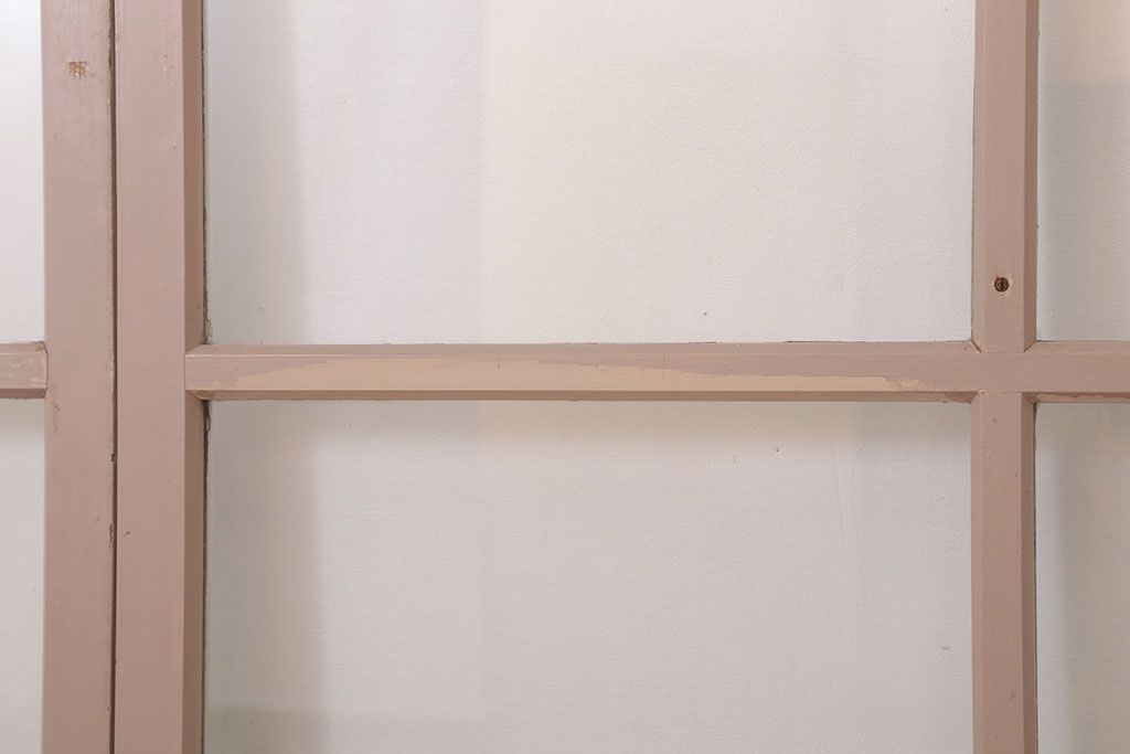 【A様ご成約分】アンティークの昭和レトロなガラス戸2枚セット(引き戸・窓)(2)