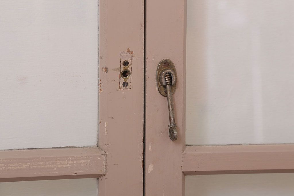 【A様ご成約分】アンティークの昭和レトロなガラス戸2枚セット(引き戸・窓)(2)