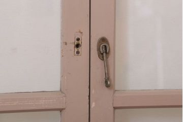 【A様ご成約分】アンティークの昭和レトロなガラス戸2枚セット(引き戸・窓)(2)