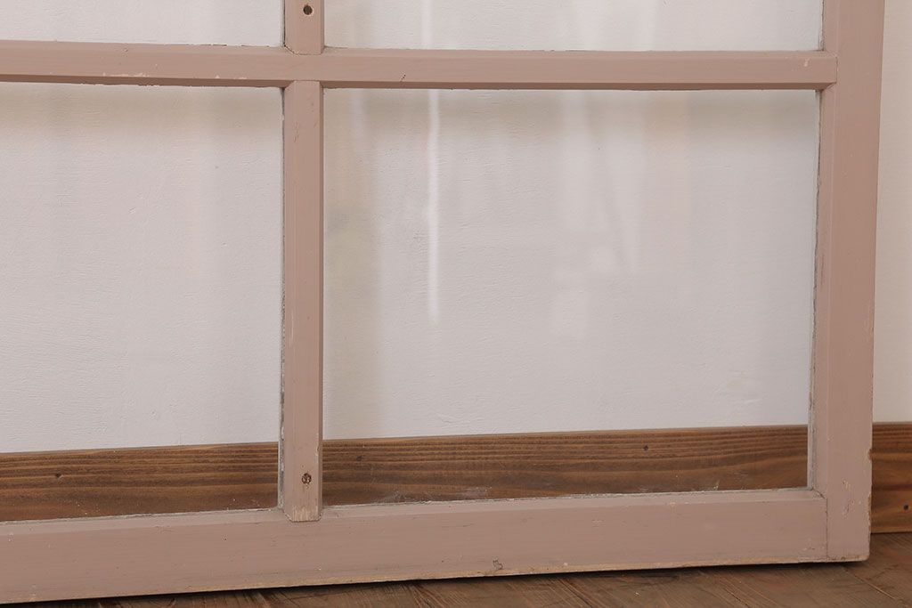 【A様ご成約分】アンティークの昭和レトロなガラス戸2枚セット(引き戸・窓)(2)