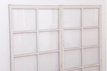 アンティークの昭和レトロなガラス戸2枚セット(引き戸・窓)(3)
