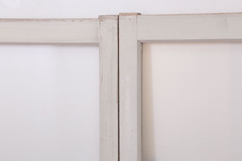 アンティークの昭和レトロなガラス戸2枚セット(引き戸・窓)(3)