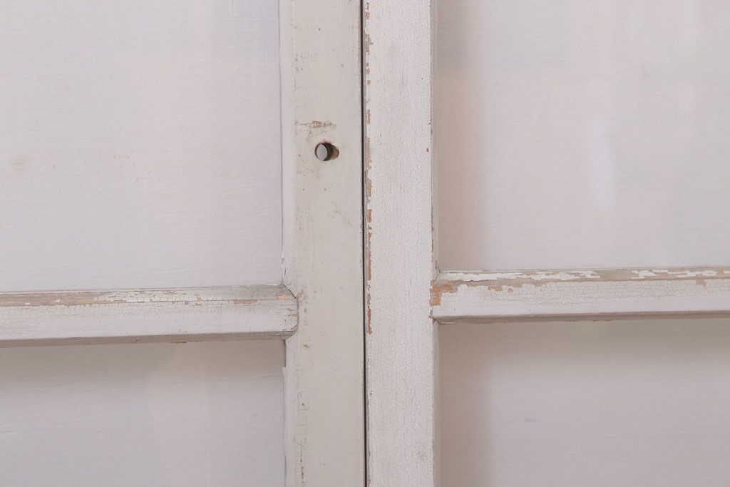 アンティークの昭和レトロなガラス戸2枚セット(引き戸・窓)(3)