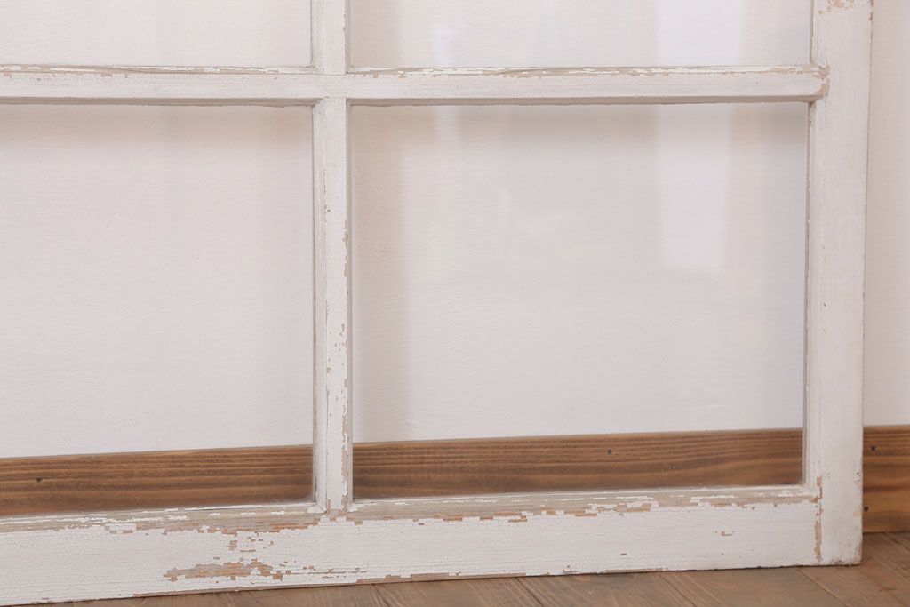 アンティークの昭和レトロなガラス戸2枚セット(引き戸・窓)(3)