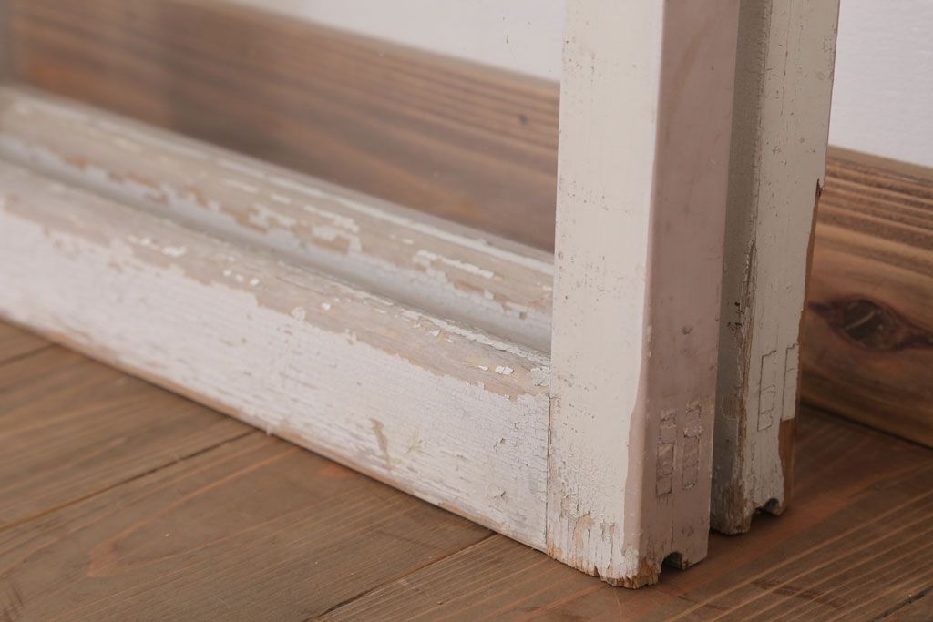 アンティークの昭和レトロなガラス戸2枚セット(引き戸・窓)(3)