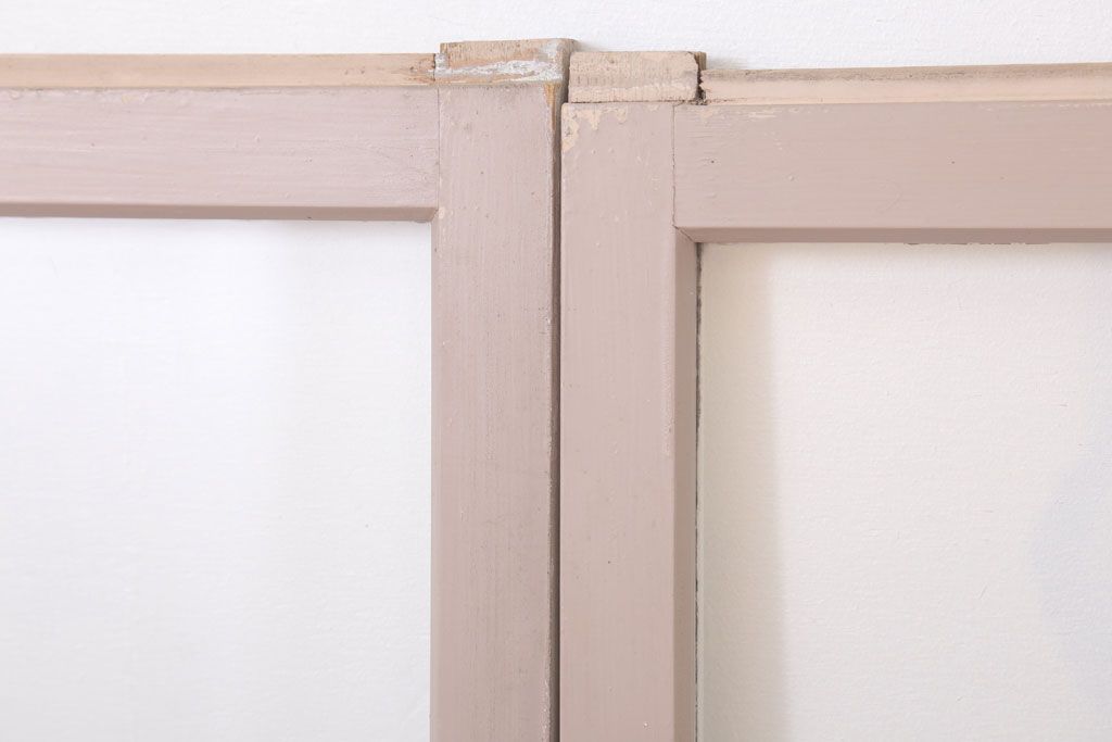 アンティークの昭和レトロなガラス戸2枚セット(引き戸・窓)(3)