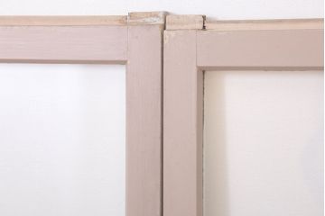 アンティークの昭和レトロなガラス戸2枚セット(引き戸・窓)(3)