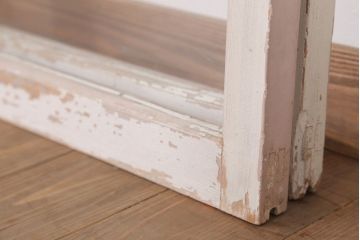 アンティークの昭和レトロなガラス戸2枚セット(引き戸・窓)