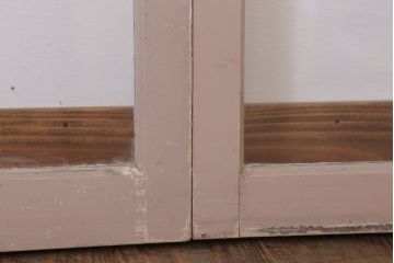 アンティークの昭和レトロなガラス戸2枚セット(引き戸・窓)