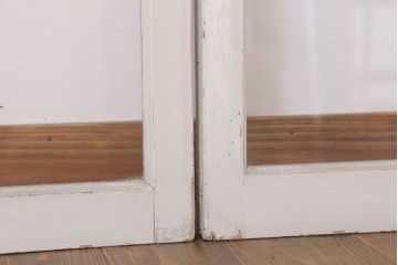 昭和レトロなアンティークガラス戸2枚セット(引き戸・窓)
