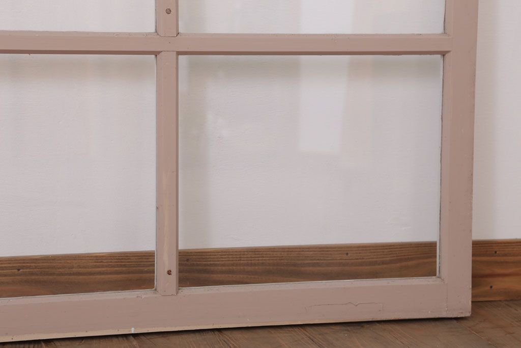 昭和レトロなアンティークガラス戸2枚セット(引き戸・窓)