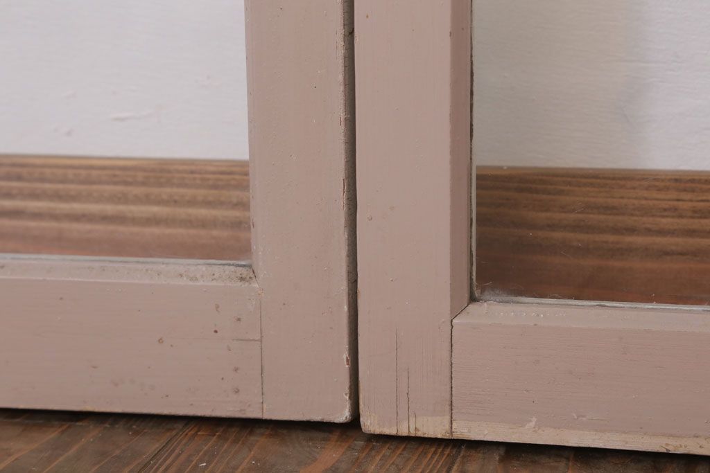 昭和レトロなアンティークガラス戸2枚セット(引き戸・窓)