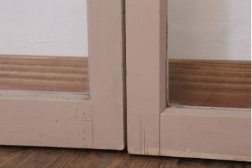 昭和レトロなアンティークガラス戸2枚セット(引き戸・窓)